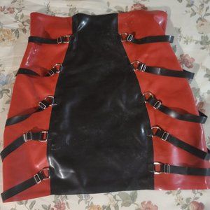 Latex Strappy Mini Skirt